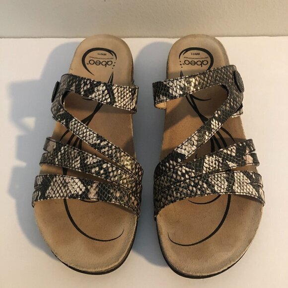 Abeo Baina Snake Print Sandals - Picture 2 of 7